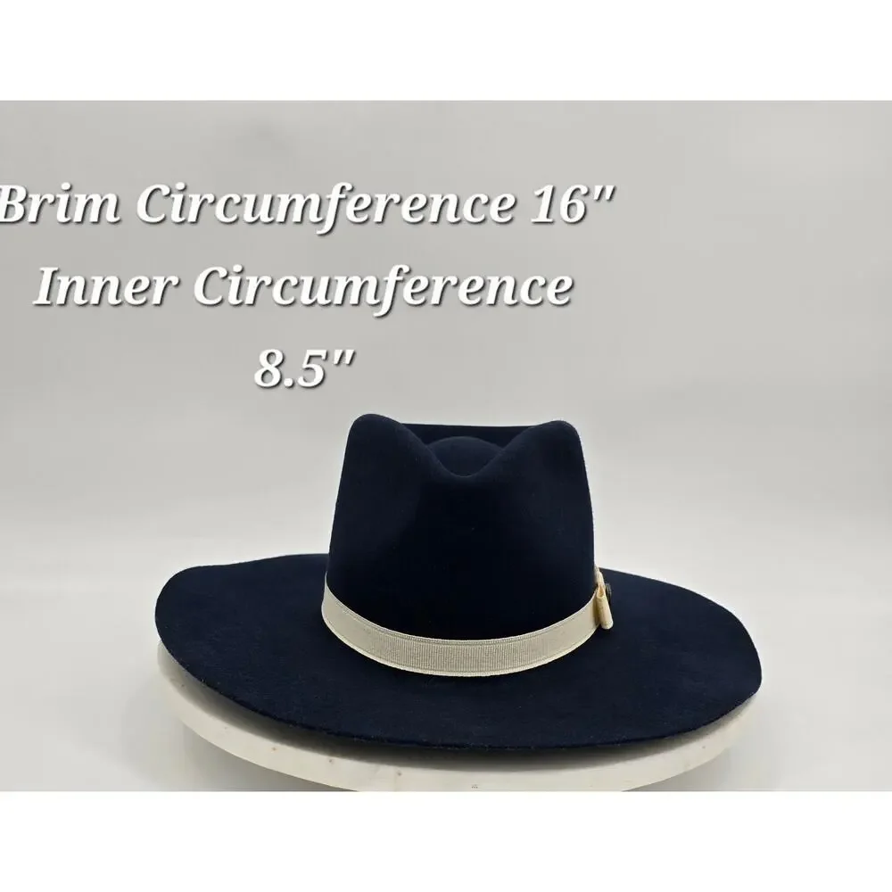 Rocking C by Cavender’s Boho Western‎ Navy Wool Felt Fedora